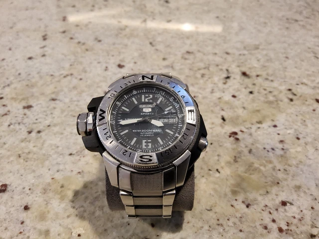 SEIKO 5 Sports SKZ229K1 Automatic Watch Steel Map Meter 7S36-02K0 Compass Field