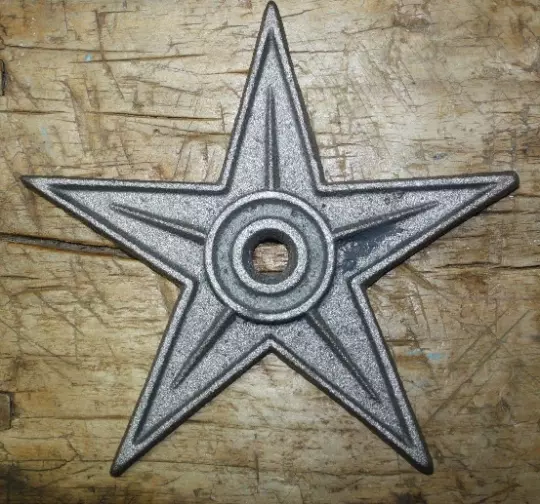 5 LG Cast Iron Stars Architectural Stress Washer Texas Lone Star Rustic Ranch 9"