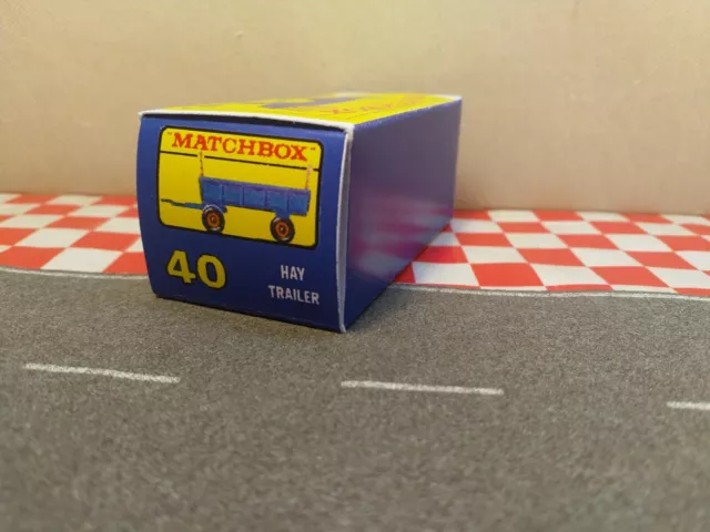 Matchbox Lesney No40 Hay Trailer EMPTY Reproduction   BOX ONLY  NO TRAILER 3