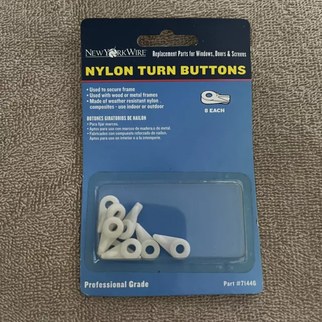 New York Wire Nylon Turn Buttons Package of 8