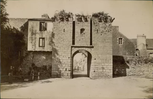 ND, France, Guérande, Porte de Saillé Vintage albumen print. Pays de la Loire