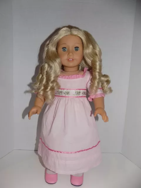 HTF Retired Caroline American Girl 18" Doll w Meet Outfit - Dress Shoes EUC