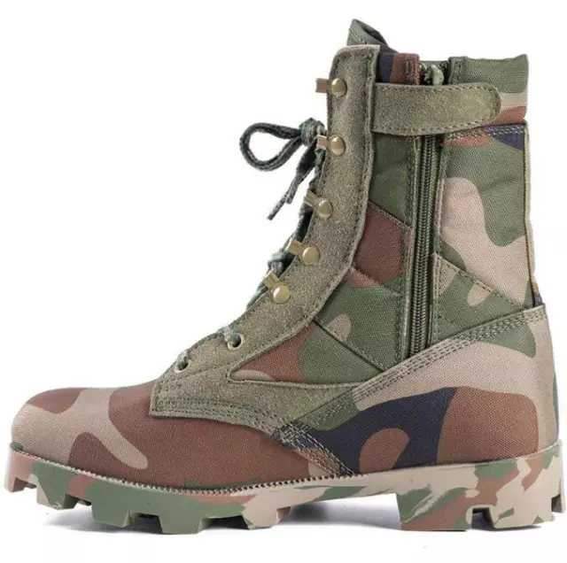 New Men Military Camo Army Canvas Tactical Boots Desert Work Combat Hiking Shoes