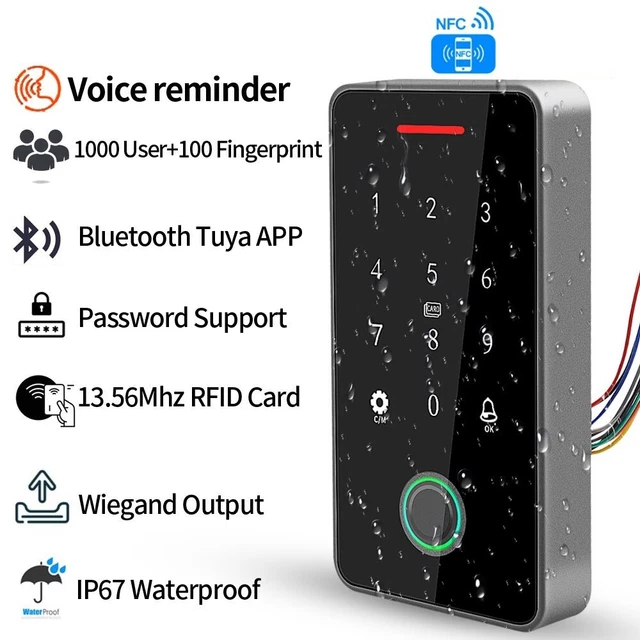 Bluetooth RFID Card Access Control Waterproof Door Lock Opener Keypad Tuya APP