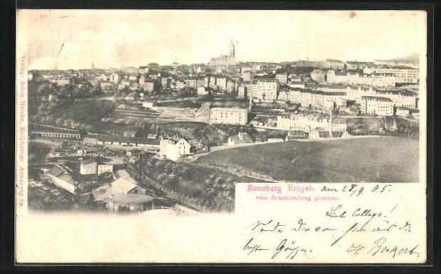 AK Annaberg i. Erzgeb., Blick vom Schottenberg aus 1905