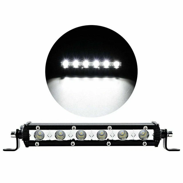 7inch Slim LED Work Light Bar Single Row Spot Flood Offroad Driving ATV 4WD SUV
