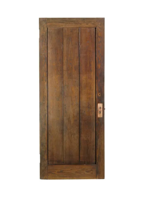 Antique 3 Pane Oak Arts & Crafts Privacy Door 83.25 x 33.5