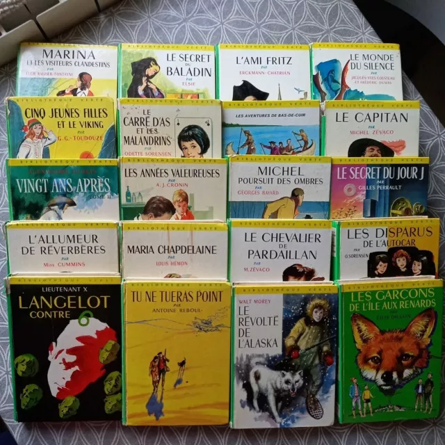 Lot De 20 Livres Bibliothèque Verte Ancien Vintage Jeunesse Livre 60 70 enfants