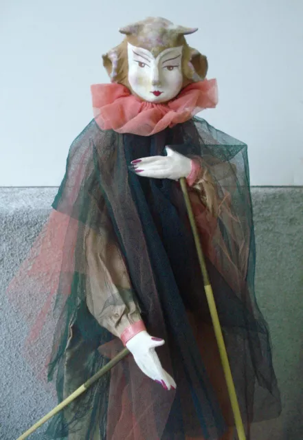 SPAIN ~ Vintage MARIONETTE Art Doll SPIRIT Goblin PUPPET - #102 DUENDE ROSO 23"