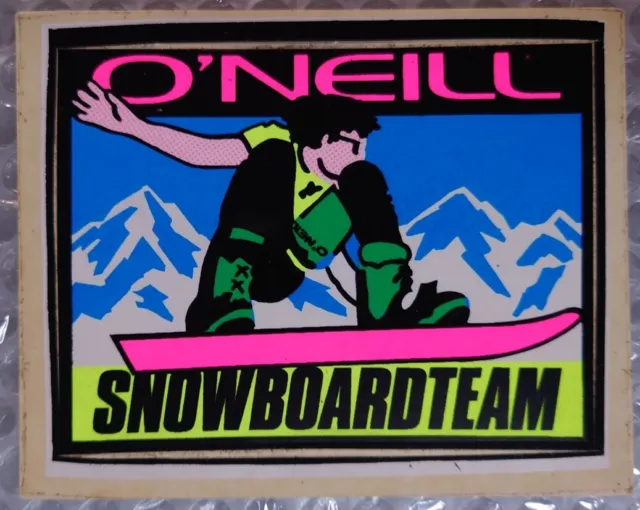 Adesivo Sticker 4R vinile O'Neill Snowboard Team 12 x 9,5 cm sagomato anni '80