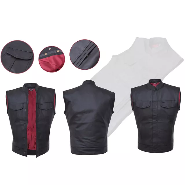 Gilet uomo Sons of Anarchy SOA in pelle stile bikers stock Regno Unito