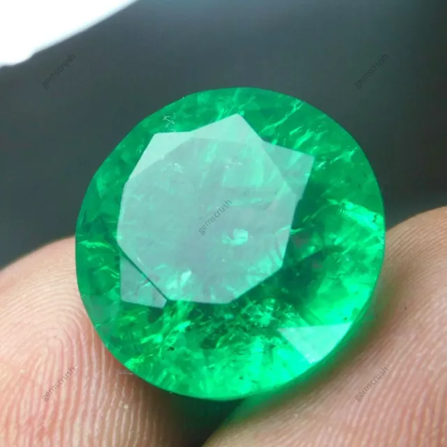 6.45 Ct Muzo Colombian Natural Emerald Round Shape CERTIFIED Loose Gemstone