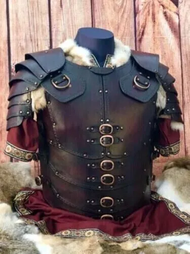 HALLOWEEN MEDIEVAL BLACK leather Mercenarie Brigandine Armor Viking Larp  Costume $383.75 - PicClick AU