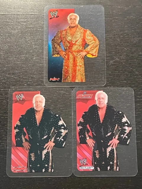 Ric Flair 2004 2005 2006 Italian Edibas Lamincards WWE Acetate Lot (3)