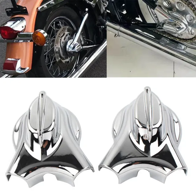 Chrome Rear Swingarm Axle Covers Kit for Harley Heritage Softail 2008-2017 FLSTF