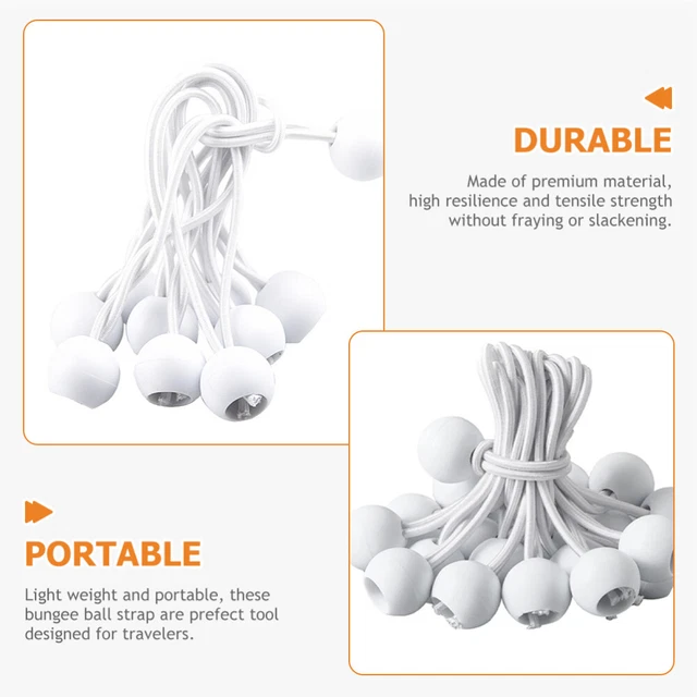 50 Pcs Camping Tent Cords Elastic Rope Outdoor Teepee Tent Camping Bungee Strap 3