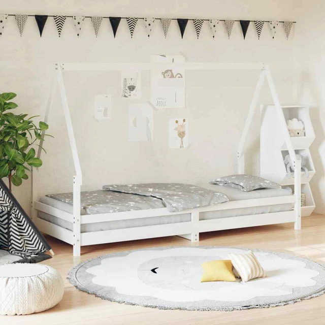 Giroletto per Bambini Bianco 80x200cm in Legno Massello di Pino vidaXL