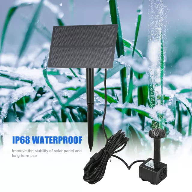 Solar Powered Fountain Submersible Water Pump Garden Pond Pool Feature Kit Panel 3