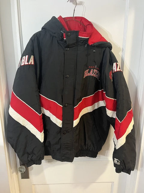 Starter Vintage 90s Portland Trailblazers Puffer jacket Size Large L Zipper Hood Starter Vintage 90s Portland Trailblazers Puffer jacket Size Large L Zipper Hood
