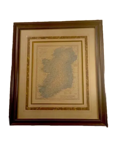 Framed Vintage Print Map of Ireland by Robert Wilkinson 1814