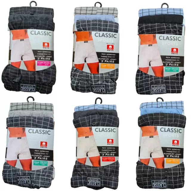 Mens Cotton Blend Boxers Button Front Boxer Shorts Underwear 3 Pairs M-5XL