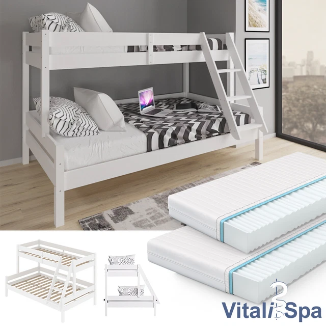 Lit Superposé Everest 39544 Naturel Bois 140x200 / 90x200 Cm - Lit