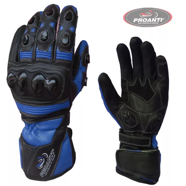 Motorradhandschuhe Pro Race Motorrad Leder Handschuhe von PROANTI Größe M