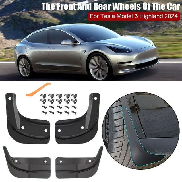 FOR TESLA MODEL 3 Highland 2024 Mud Flaps Splash Guards Front & Rear