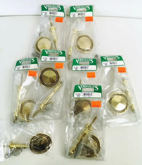 Vintage Curtain Drapery Hold Backs Tie Backs Round Brass Tone New 8 Pieces Spain