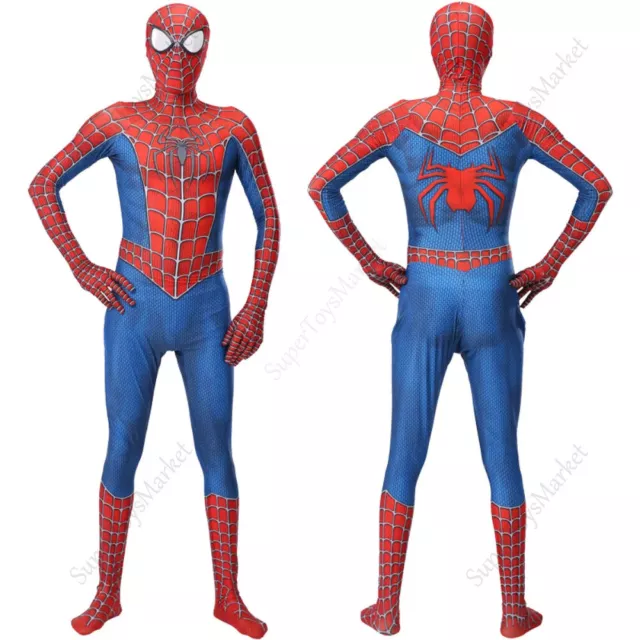 Raimi Spiderman Tights Adult Kids Cosplay Costume Jumpsuit Fancy Dress Party