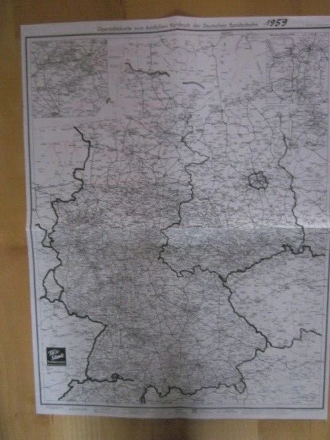 Eisenbahn Kursbuch Karte DB 1959