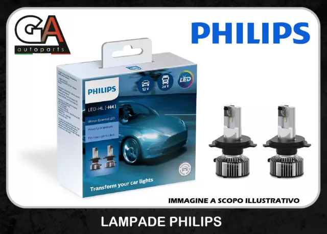 Lampade Led H4 Auto Philips Ultinon Essential HL 6500K 12V 24V Camion 11342UE2X2
