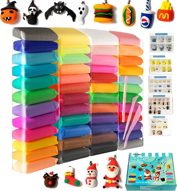 TOYOUTO 48 Colores Arcilla Seca al Aire, Arcilla de Modelado con Herramientas y Manuales en Inglés 48