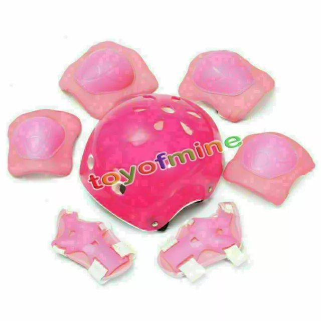 7pcs Set Kid Bike Roller Skate Scooter Safety Helmet Knee Elbow Wrist Pad Gear