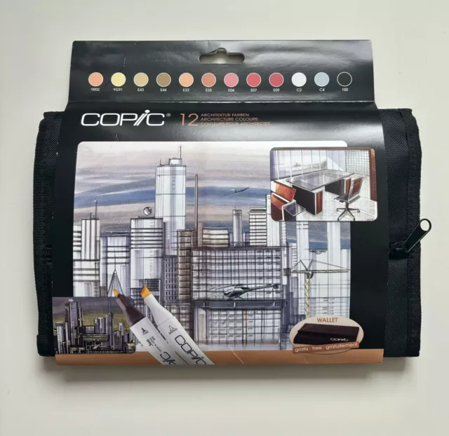 COPIC 12er Set Architekturfarben mit Tasche