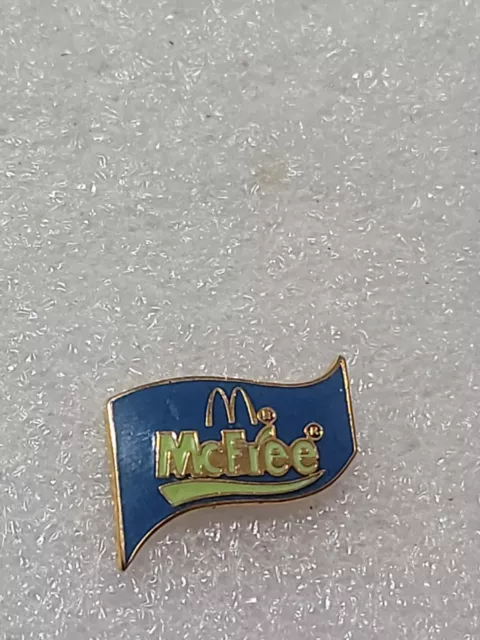 McDonald's McFree Lapel Pin Enamel Gold Toned Single Post Clutch Back Vintage