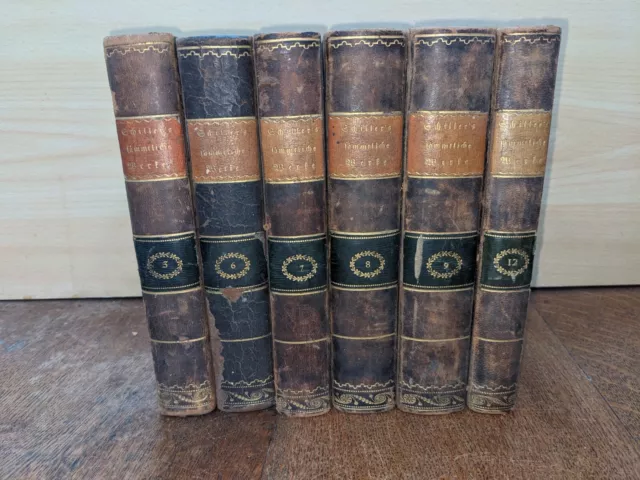 livre ancien-1 lot de 6 tomes des oeuvres de Friedriche Von Schillers-1812-15