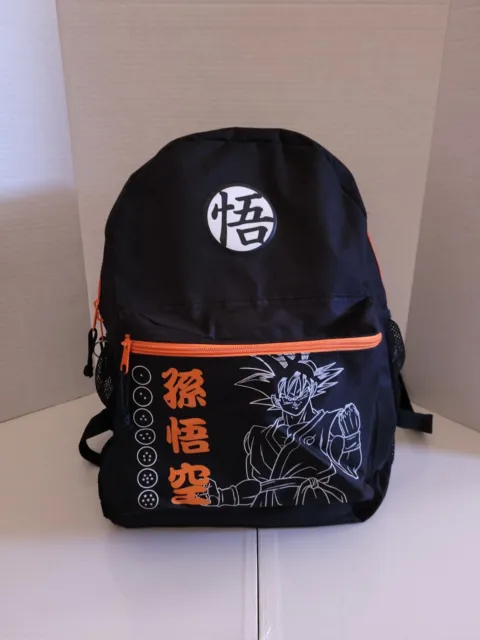 Dragon Ball Z Super Black & Orange Backpack Bioworld Toei Animation