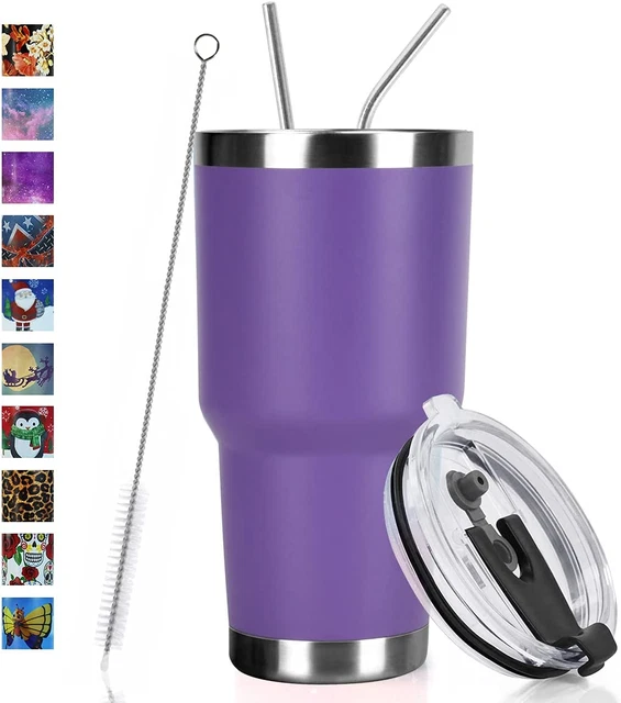 30Oz Tumbler Double Wall Stainless Steel Vacuum Insulated Travel Mug with Splash