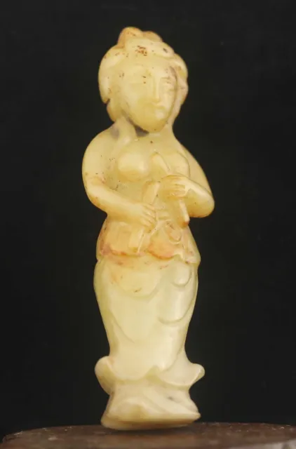 Chinese old natural jade hand-carved statue buddha pendant u