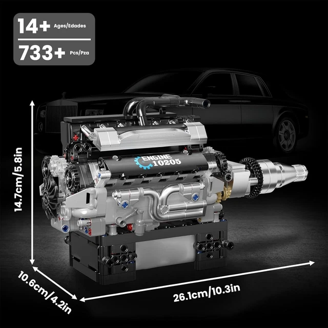Mould King V8 Motor Bausatz Aus Klemmbausteinen – 1169 Teile, Funktionsfähig, Für Erwachsene