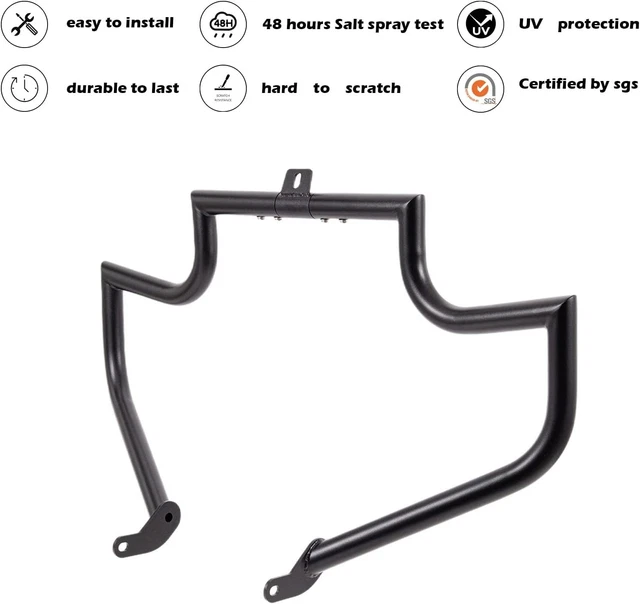 BLACK ENGINE GUARD HIGHWAY CRASH BAR HARLEY FATBOY HERITAGE DELUXE