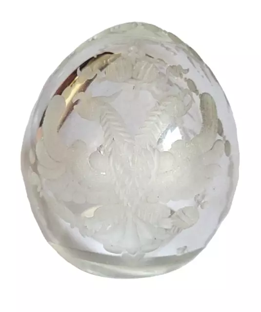 Copie œuf Fabergé blanc en verre petit taille - Avec un aigle