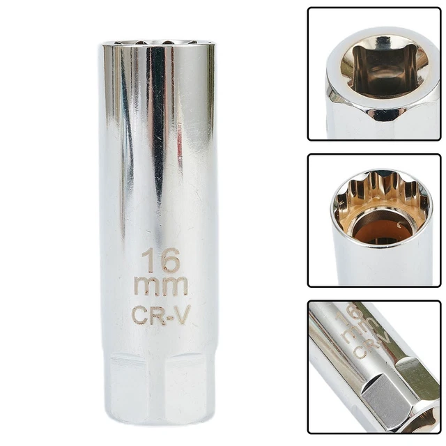 Clé à Bougie Magnétique 14mm Et 16mm - Acier Chrome Vanadium, 12 Points, Pour Démontage Facile Des Bougies