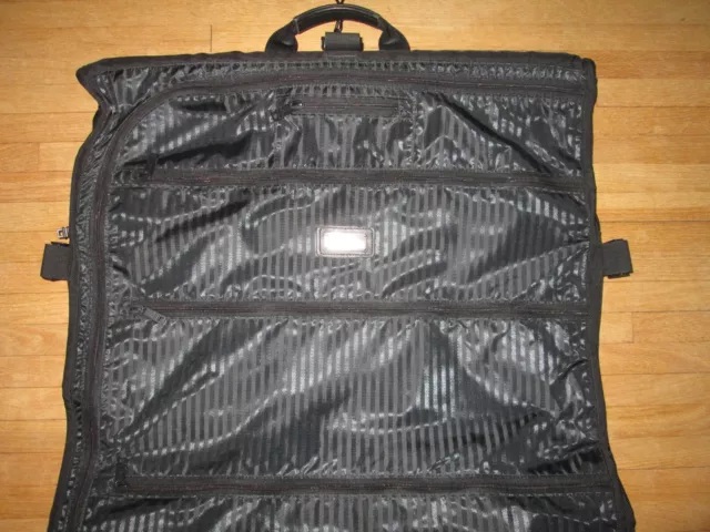 TUMI  Alpha Black Ballistic Nylon Leather  Bi-Fold Garment Bag + Crossbody Strap 6