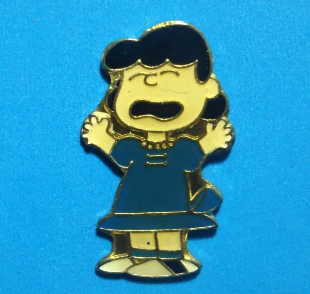 Peanuts - Charlie Brown - Lucy - Vintage Lapel Pin - Hat Pin - Pinback