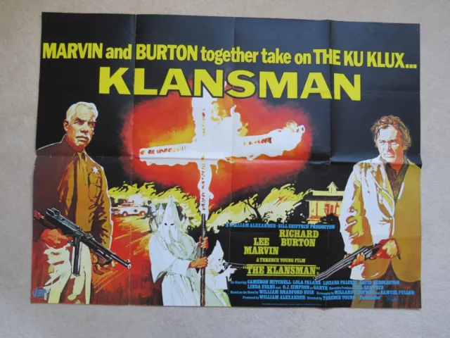 Klansman Original Quad Film Cinema Poster Lee Marvin, Richard Burton Linda Evans