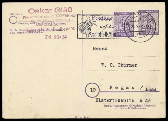 1945, SBZ Westsachsen, P 17 u.a., Brief - 1580147