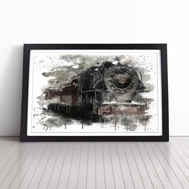 Vintage Steam Train (3) V3 Wall Art Print Framed Canvas Picture Poster Decor