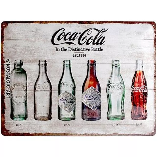 Nostalgic-Art - Retro Bar placa de chapa placa de metal 30x40 cm - Botellas de Coca-Cola